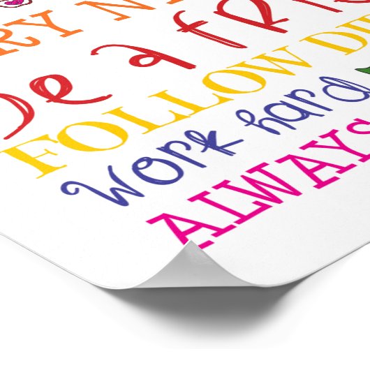 教室の規則 ポスター (角)