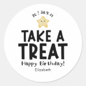 教室の誕生日おやつ かわいいスターシンプル ラウンドシール (正面)