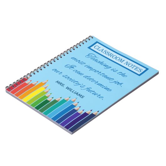 教室は美しい先生のレッスン計画に注意します ノートブック (左側)