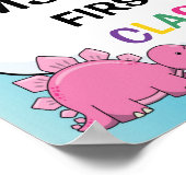 教室ウェルカムサインin恐竜テーマ ポスター (角)