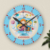 教室カラフル先生 ラウンド壁時計