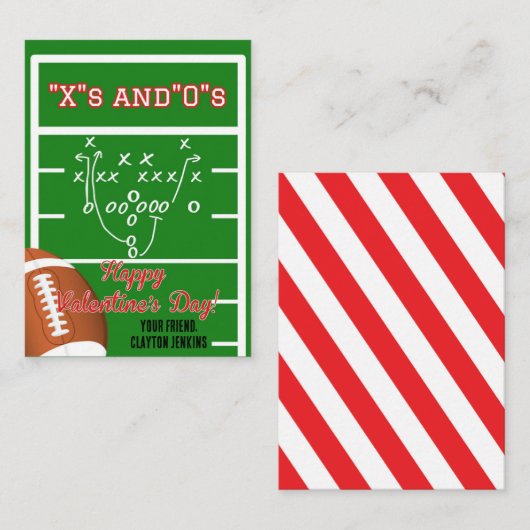 教室サッカーのバレンタインデーのカード ノートカード (正面/裏面)