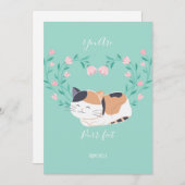 教室バレンタインかわいい猫カード サンキューカード (正面/裏面)