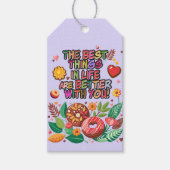 教室バレンタインのドーナツ花をパーソナライズ ギフトタグ (正面)