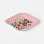 教室バレンタインのドーナツ花をパーソナライズ ペーパープレート (傾斜あり)