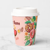 教室バレンタインのドーナツ花をパーソナライズ 紙コップ (裏面)