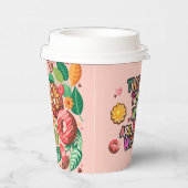 教室バレンタインのドーナツ花をパーソナライズ 紙コップ (右)