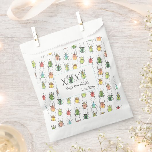 教室バレンタインのバグXOXOハグとキス フェイバーバッグ (クリップ留めされた状態)