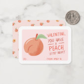 教室バレンタインのピーチオブマイハート ノートカード (正面/裏面インサイチュ)