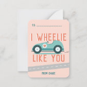 教室バレンタインのレースカーホイリーカード ノートカード (正面)