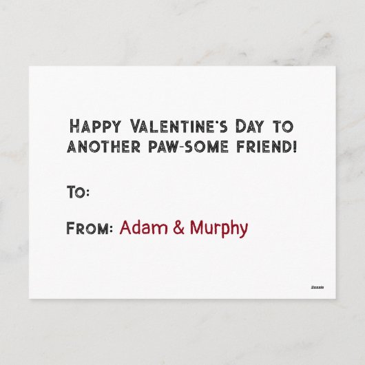 教室バレンタインの子ペットカスタムの写真 シーズンポストカード (裏面)