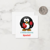 教室バレンタインデペンギンハート ノートカード (正面/裏面インサイチュ)