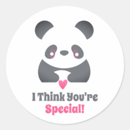 教室バレンタインデーかわいいパンダピンクハート ラウンドシール