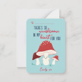 教室バレンタインデーそうキノコハートカード ノートカード (正面)