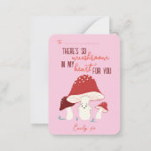 教室バレンタインデーそうキノコハートカード ノートカード (正面)