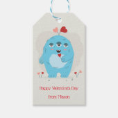 教室バレンタインデーのための男の子のモンスターギフトラベル ギフトタグ (正面)