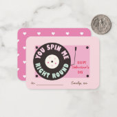 教室バレンタインデーのレコードプレーヤーが私をスピン ノートカード (正面/裏面インサイチュ)