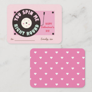 教室バレンタインデーのレコードプレーヤーが私をスピン ノートカード