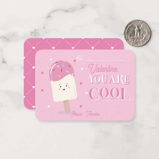 教室バレンタインデークールスポッシクル ノートカード (正面/裏面インサイチュ)