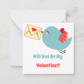 教室バレンタインデー小さなバーディーの愛 ノートカード (正面)