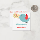 教室バレンタインデー小さなバーディーの愛 ノートカード (正面/裏面インサイチュ)