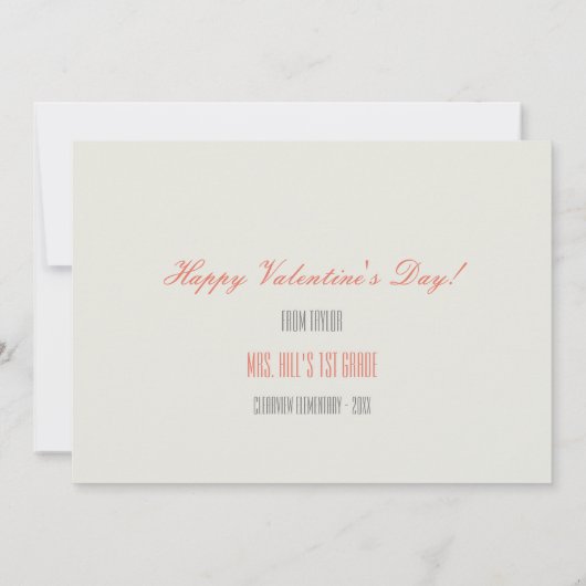 教室バレンタインデー転がシカード 招待状 (裏面)