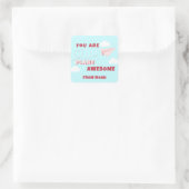 教室バレンタインデー飛行機ステッ素晴らしカー スクエアシール (バッグ)