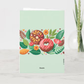 教室バレンタインデーBohoドーナツと花 カード (裏面)