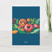 教室バレンタインデーBohoドーナツと花 カード (裏面)