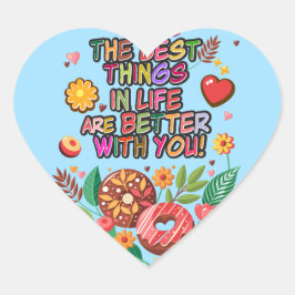 教室バレンタインデーBohoドーナツと花 ハートシール