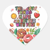 教室バレンタインデーBohoドーナツと花 ハートシール (正面)