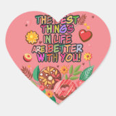 教室バレンタインデーBohoドーナツと花 ハートシール (正面)