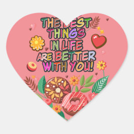 教室バレンタインデーBohoドーナツと花 ハートシール