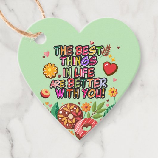 教室バレンタインデーBohoドーナツと花 フェイバータグ (正面)