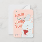 教室バレンタインデーBunny Loves You Card ノートカード (正面)