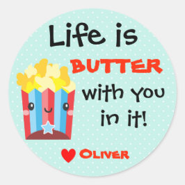 教室バレンタインポップコーンフードパンギフトラベル ラウンドシール