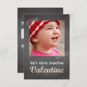 教室バレンタイン交換シャルボードフォトピンク 招待状 (正面/裏面)