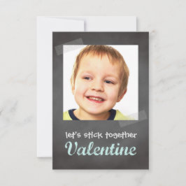 教室バレンタイン交換シャルボード写真ブルー 招待状