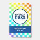 教室パーソナライズされたバスルームのパス先生カード バッジ (裏面)