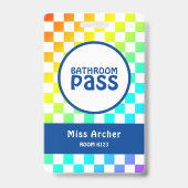 教室パーソナライズされたバスルームのパス先生カード バッジ (表面)