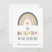 教室レインボーバレンタインデー子供へカード シーズンカード (正面/裏面)