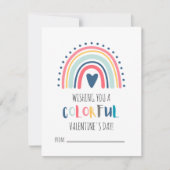 教室レインボーバレンタインデー子供へカード シーズンカード (正面)