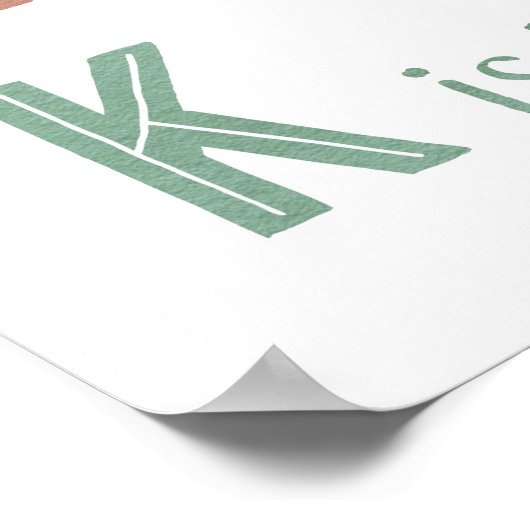 教室先生スクールデコ考えーの親切な看板 ポスター (角)