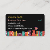 教室図書館黒人図書付き名刺 名刺 (正面)