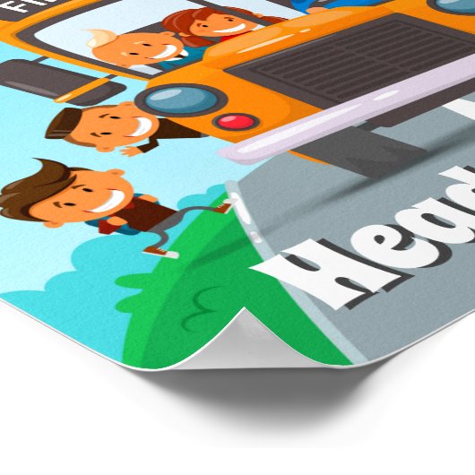 教室学校舎へのバスへようこそ ポスター (角)