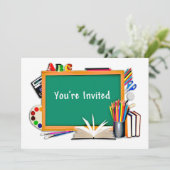 教室用品、書籍、黒板招待状 招待状 (スタンド正面)