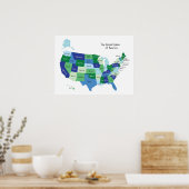 教室統一された州マップのポスター ポスター (キッチン)
