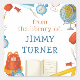 教室蔵書票 スクエアシール