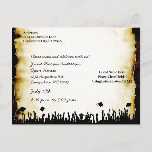 教室長招待状 インビテーションポストカード (裏面)