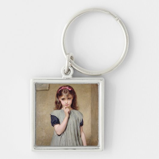 教室1876年の若い女の子(キャンバスの油 キーホルダー (正面)